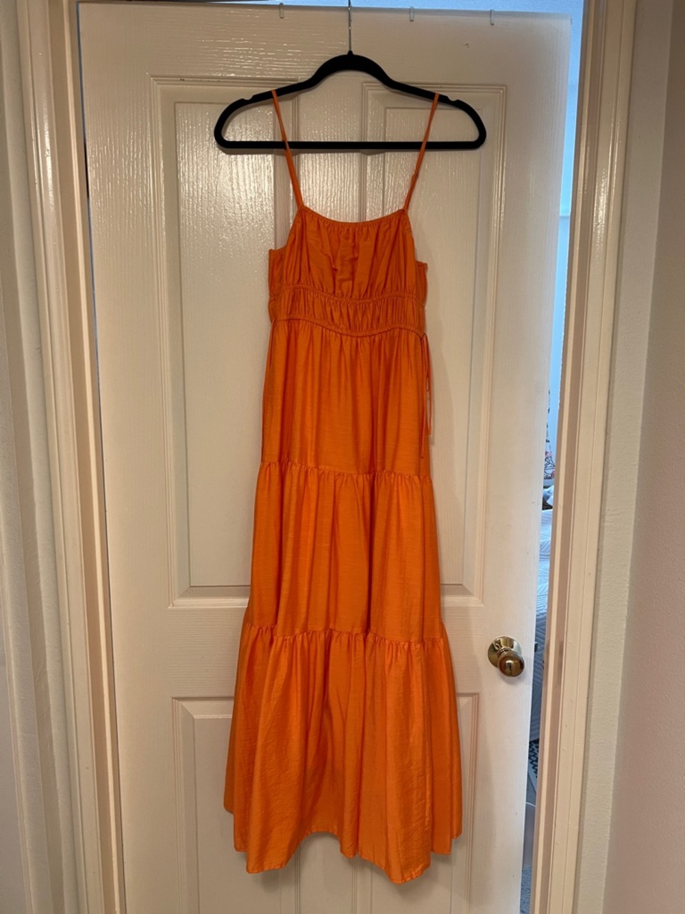 Blu Pepper Orange Tiered Maxi Dress